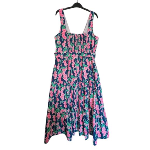 HTF NWT Lilly Pulitzer McKinnon Midi Dress Oyster Bay Blue De Vine Size 16 - Picture 9 of 13